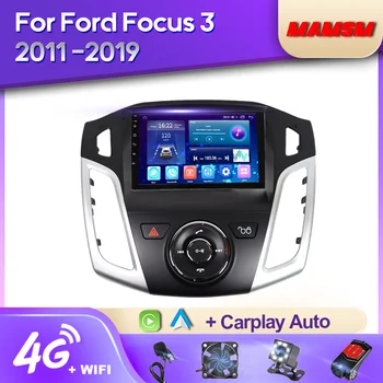 MAMSM 2K QLED אנדרואיד 12 רדיו במכונית עבור פורד פוקוס 3 Mk 3 2011 - 2019 מולטימדיה נגן וידאו ניווט GPS, 4G Carplay Autoradio