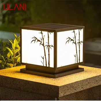 ULANI חיצוני שמש וינטג ' פוסט מנורה פשוטה מרובע עמוד אור עמיד למים LED מודרנית הביתה וילה גינה עיצוב פטיו