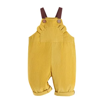 24 חודש הילד תלבושות קיץ פעוטות ילדים ללא שרוולים מוצק קט רומפר סרבל לילדים תאום תלבושת