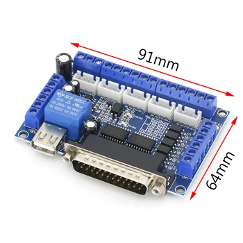 MACH3 לוח ממשק CNC 5 ציר עם Optocoupler מתאם סרוו נהג רכב + כבל USB