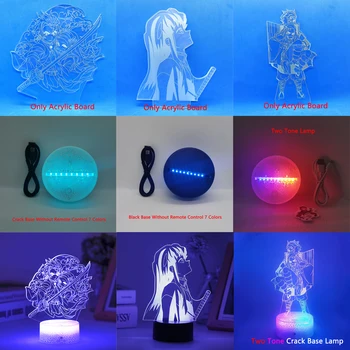 שד קוטלת גיליון אקריליק להבין את הלוח 3D Led לילה אור הבסיס עבור ילד אנימה Tokitou Muichirou המנורה עיצוב חדר השינה אשליה מתנה