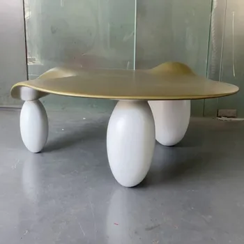 מתקדמים יחידה קטנה בסלון שולחן קפה עגול מים אדווה מודרני מינימליסטי סדיר שולחן קצה השולחן.