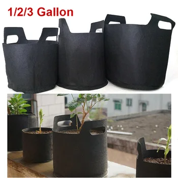 1/2/3 ליטר 3Gal לגדול שקיות שחורות סירים גן בד צמח צמח פרח עציץ DIY גדל תיק gardenig כלים
