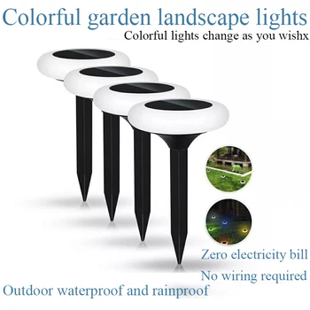 השמש אורות גן עמיד למים הדשא אורות אורות דקורטיביים חצר נוף אורות צבעוניים הדרגתיים ולא ניתן לתיקון צבעים