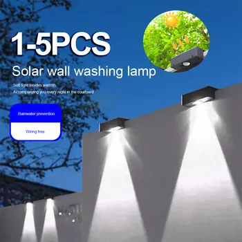 1-5pcs גן גדר אור עמיד למים חיצוני LED סולארית אור הקיר האחרון של עד 8 שעות דקורטיבי למרפסת אור מדרגות מנורת גן עיצוב