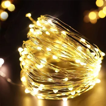 LED מחרוזת אור 1/10M חג המולד זר חוטי נחושת פיית אור מנורת לילה לחדר השינה מסיבת חתונה קישוט תאורה