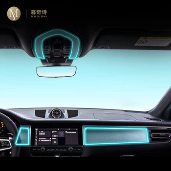 עבור פורשה Macan 2014-2020Car הסרט המגן ברור המכונית שקוף TPU דביק צבע סרט מגן קונסולת מסך הקולנוע
