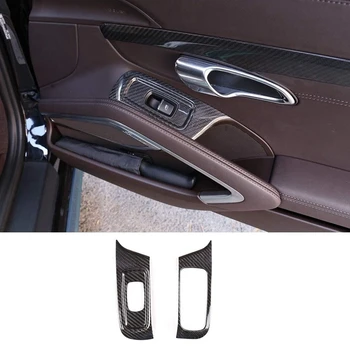 עבור פורשה 718 2016-2019 911 2016-2018 יבש סיבי פחמן חלון המכונית להרים את הכפתור מסגרת לקצץ החלפת המדבקה
