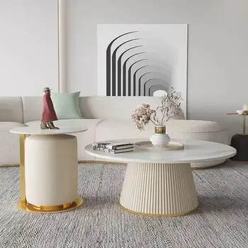 איטלקי בסגנון צפחה תה שולחן שילוב מודרני ביתיים פשוטים קטן בגודל יוקרה שולחן קפה עגול הרהיטים בסלון