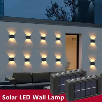 חדש LED חיצונית סולארית אור הקיר גן וילה חצר מרפסת נוף מנורה דקורטיבית למעלה ולמטה זוהר אורות מכונת כביסת קיר