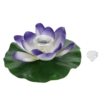 הובלת שינוי צבע Lotuss פרח המנורה Lotuss פרחים צף מנורת אורות גן עמיד למים כוח סולארית Lotuss אור בגינה