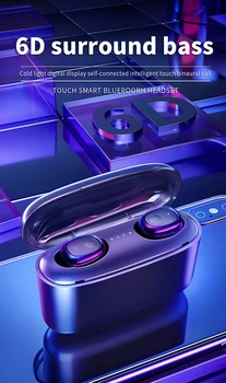חדש אוזניות אלחוטיות 6D צליל סטריאו באיכות HD קורא Bluetooth 5.0 עמיד למים אוזניות אלחוטיות אוזניות