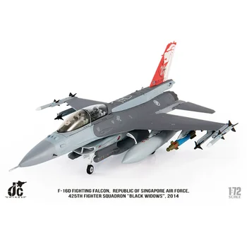 Diecast סגסוגת מתכת F16 מודל בקנה מידה 1/72 F-16D מטוס המטוסים סינגפור חיל האוויר לוחם בז דגם צעצוע לאוסף