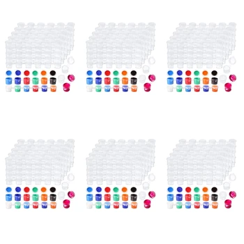 600 רצועות 3600 סירים ריקים צבע רצועות צבע כוס פלסטיק שקופה מיכלי אחסון ציור חומרי מלאכה(3 Ml/ 0.1 Oz)