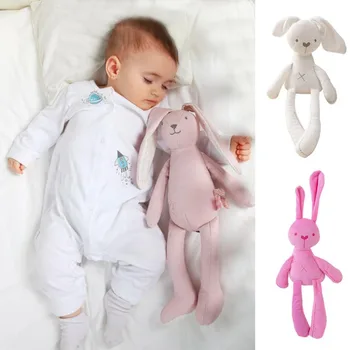 42CM חמוד אזניים ארוכות להרגיע ארנב בובה רכה קטיפה צעצועים לפייס ישן לבובת תינוק צעצועים לילדים, מתנת יום הולדת