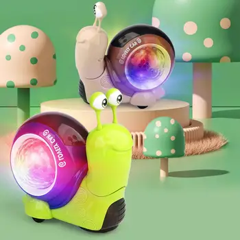 ילדים חשמלי חילזון מכונית צעצוע מוסיקה באופן אוטומטי הימנעות עם קול אור חילזון חמוד מכונית צעצוע זוהר מעטפת ילדים צעצועים מתנה