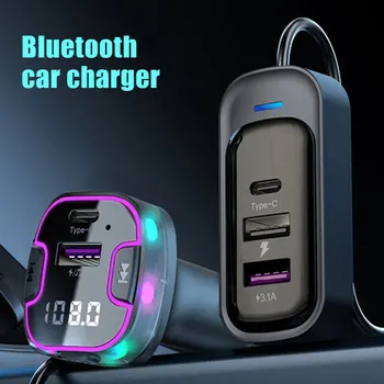 מטען לרכב טעינה מהירה מצית מתאם Bluetooth 5.3 USB Type C מהר מטען משטרת QC3.0 עבור Iphone סמסונג Xiaomi