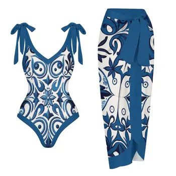 כחול עניבת פרפר נשים לשחות שמלה סקסי נמר מקשה אחת בגדי ים, תלבושות לכסות 2023 חדש Feminina מיקרו ביקיני