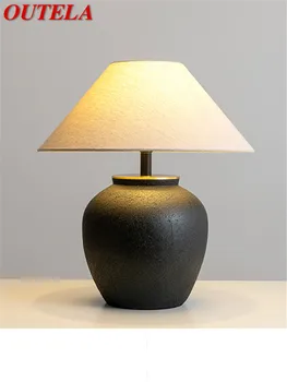 OUTELA נורדי קרמיקה מנורת שולחן אמנות מודרנית הסלון, חדר השינה המחקר הוביל מקוריות פליז שולחן אור