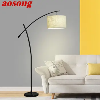 AOSONG נורדי קומה מנורת LED מודרנית אופנה פשוטה בציר עומד אורות ספה בעיצוב הבית הסלון, חדר השינה