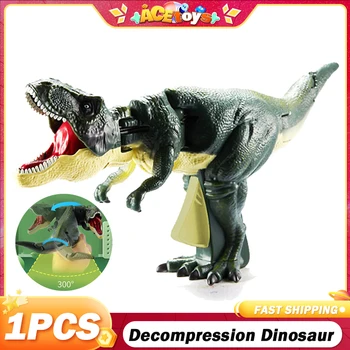 דינוזאור סימולציה נשמע הילדים הלחץ צעצוע יצירתי המופעל ביד טלסקופי אביב להניף דינוזאור מתעצבן צעצועים עבור הילד.