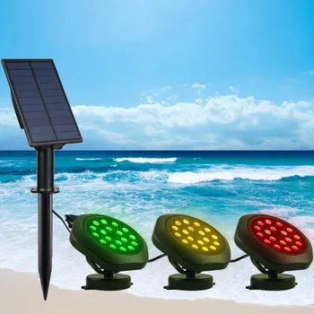 אור Led סולארית חיצונית זרקורים צבעוניים שמש אורות מתחת למים IP68, עמיד למים בריכה המנורה בריכת שחייה, מזרקות מנורות דשא