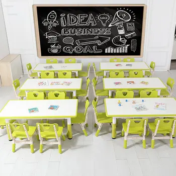 ילדים שולחנות גן למידה שולחן כיסא יכול להרים פלסטיק שולחנות בבית יכול לכתוב גרפיטי שולחן ציור שולחנות D
