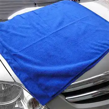 100Pcs ספיגה מיקרופייבר מגבת טיפול ברכב מטבח ביתי כביסה לשטוף בד מגבת כחולה.