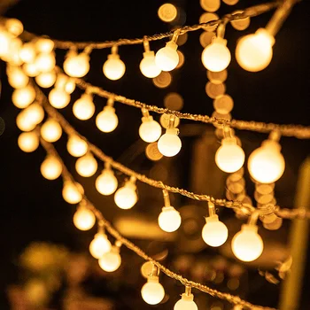 הוביל קמפינג אורות מחרוזת חיצונית קריסטל העולם אורות עמיד למים פיית אור חג מולד גן/חדש כן מסיבת חתונה אורות