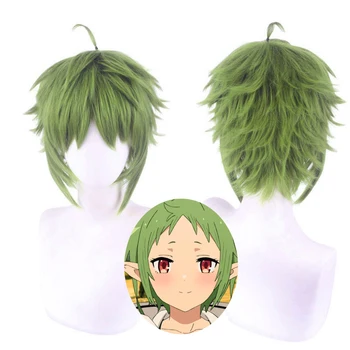 אנימה Mushoku Tensei מבוא מובטל גלגול נשמות Sylphiette קוספליי הפאה עמיד בפני חום סינטטי ירוק בשכבות קצר שיער פאות ואביזרים