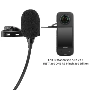 פנורמי קליפ על מיקרופון דש מיקרופון Plug-and Play 360 Omnidirectional איסוף עבור Insta360 אחד X2/X3/אחד RS 1 אינץ ' 360 מהדורה