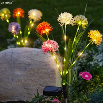 5 ראש סולארית פרחי שן הארי אור השמש מופעל גן Lanpscape מנורות חיצוני עמיד למים הדשא נתיב האור תפאורה החצר.