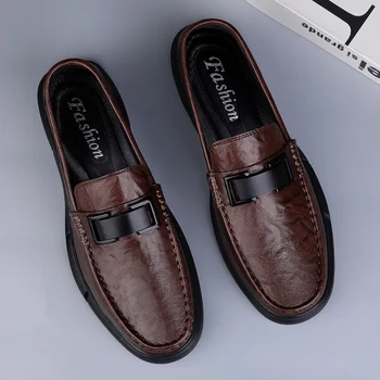 גברים של נעליים ללבוש עמיד עיסוי כפות עסקי גברים נעלי מרוקנת לנשימה של גברים עור אמיתי נעליים מזדמנים