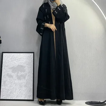 חתיכה אחת רמדאן עיד מובארק פתח Abaya קימונו דובאי, טורקיה האסלאם Kaftan המוסלמים שמלות כפיות לנשים החלוק גלימה