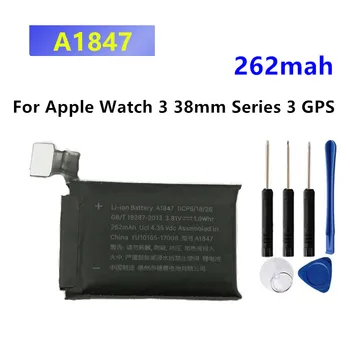 A1847 עבור אפל שעונים 38mm סדרה 3 GPS גרסה סוללה סוללה מקורית GPS A1847 262mAh + כלים חינם
