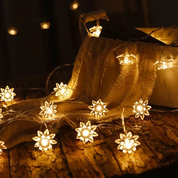 1.5 m/3m החג מסיבת גן חתונה קישוט אורות פרח לוטוס LED אור הפיות מחרוזת גרלנד לחג המולד עיצוב הבית