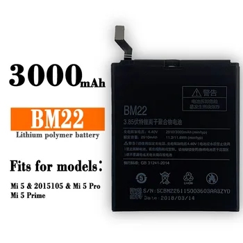 Orginal סוללה BM22 מלא 3000mAh Xiaomi Mi 5 Mi5 M5 Pro באיכות גבוהה הטלפון החלפת סוללות ליתיום סוללה