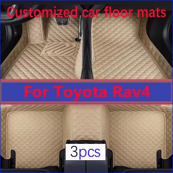 המכונית מחצלות עבור טויוטה Rav4 2012 2011 2010 2009 הרכב שטיחים עור מלאכותי שטיחים מותאמים אישית אוטומטי הפנים אביזרים כיסוי