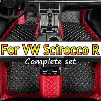 המכונית מחצלות עבור פולקסווגן Scirocco R 3R 2009-2017 DropShipping מרכז הפנים אביזרים בכושר של 100% עור, שטיחים שטיחים כריות כף הרגל