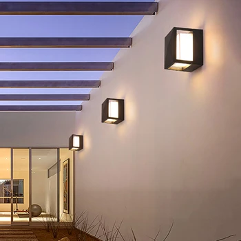 LED אור הקיר חיצוני עמיד למים מודרני בסגנון נורדי מקורה מנורות קיר הסלון למרפסת גן המנורה