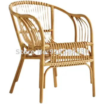 תוספות טבעי קש קש ארוג כיסא האוכל הנורדי הכיסא משענת הכיסא במרפסת בבית בודד פנאי הכיסא homestay