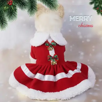 Bowknot מחמד שמלת חג המולד חיית המחמד להתלבש חגיגי מחמד הלבוש חג המולד שמלות כלבים חתולים עם הביצוע בסדר פרווה קטנים.
