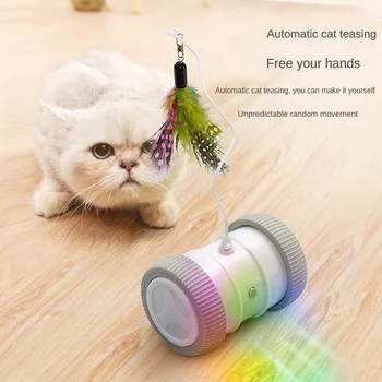 חיות מחמד חכם אוטומטי מצחיק חתול צעצוע רב תכליתי גלילה חשמליים, צעצוע חתול עצמית היי צעצוע