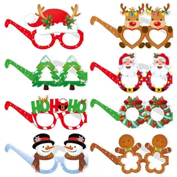מסיבת חג המולד עץ חג המולד שלג אייל נייר כוסות תא צילום אביזרים חג של ילדים, חג שמח מצחיק משקפיים דקו