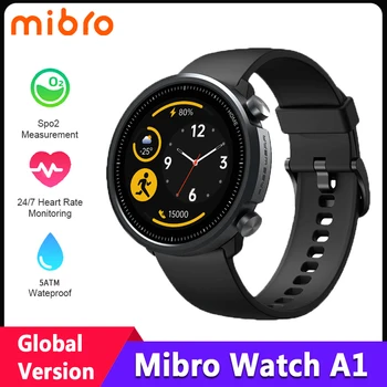 Mibro A1. הגירסה העולמית 5ATM שעון חכם עמיד למים קצב הלב SpO2 לפקח על כושר גשש 20 ספורט מצבי Bluetooth Smartwatch
