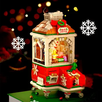 Wekki אבני בניין לבנים חג המולד בובה מכונה להרכבת אבני הבניין צעצוע חג המולד מתנות