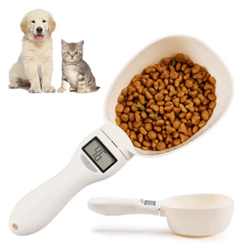 מזון לחיות מחמד מידה סקופ LCD אלקטרוני, דיוק במשקל של כלי כלב חתול האכלה מזון כף מדידה תצוגה דיגיטלית המטבח בקנה מידה