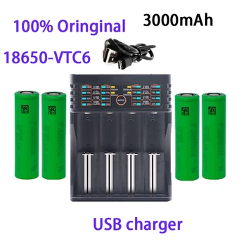 100% מקורי חדש 3.7 V3000 mAh Li ion 18650 סוללה עבור SONY US18650 vtc6 3000 mah סוללה 18650 3.7 V on1 חתיכות מטען USB