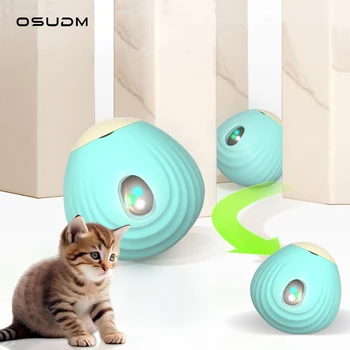 OSUDM כדור מתגלגל אינטראקטיבי לחתול צעצוע משולש עצמית עוברת חתלתול הכדור צעצועים חשמליים רטט חיישן חתולים משחק חיות מחמד אביזרים