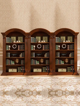 אמריקאי מעץ מלא ארון הספרים אירופאי משובח מחקר רב-שכבתיים מדף אחסון קטן אחד מדף הבית